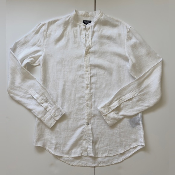 Club Monaco White Casual Button Pure Linen Shirt 👔 - Picture 1 of 7